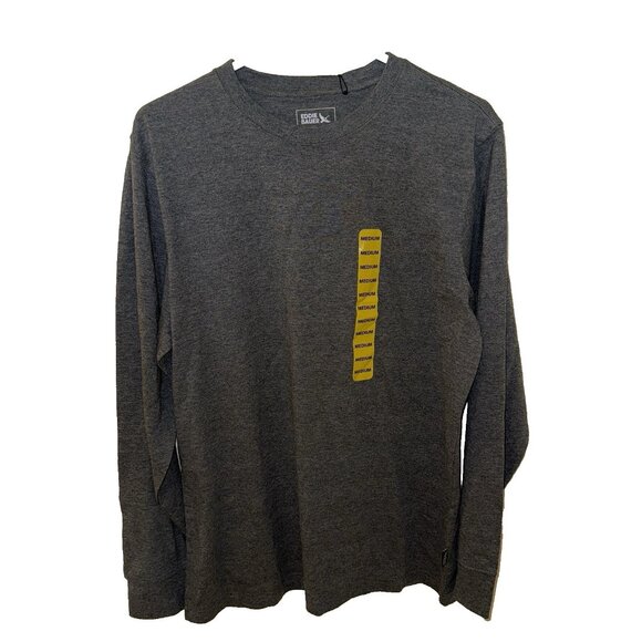Eddie Bauer Men's MED LS Gray Crewneck Tee Classic Soft Brushed Jersey MSRP $34 - Picture 2 of 6